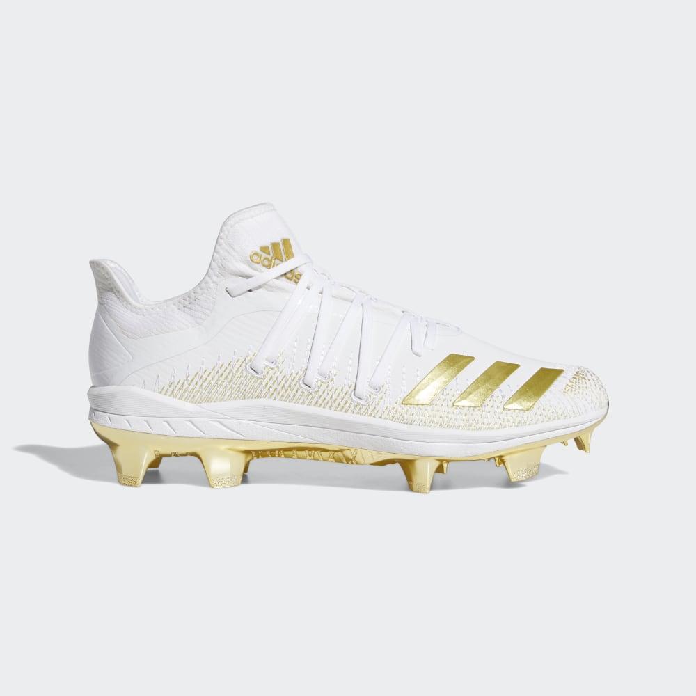 Adidas Men's Afterburner 6.0 Gold TPU Baseball Cleats White/Gold Metal Ireland EG2287